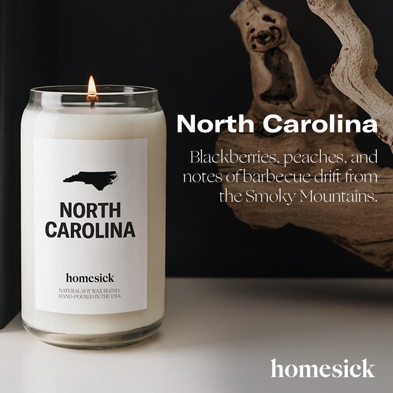 Homesick Scented Candles for Home (North Carolina) - 13.75 oz Long-Lasting Soy Wax Jar Candle for Women & Men for All Occasions, 60-80 Hours Burn Time - Notes of BlackBerry, Peach & Tobacco - Image 3
